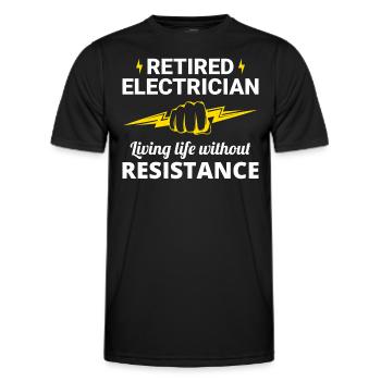 Elektriker im Ruhestand: Leben ohne Widerstand - Männer Funktions-T-Shirt - Schwarz - Vorne - AI Model Male 178 dark (178cm)