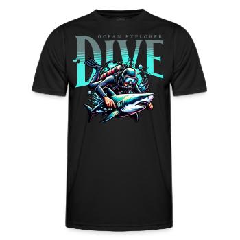 Tauchen Taucher - Männer Funktions-T-Shirt - Schwarz - Vorne - AI Model Male 178 dark (178cm)