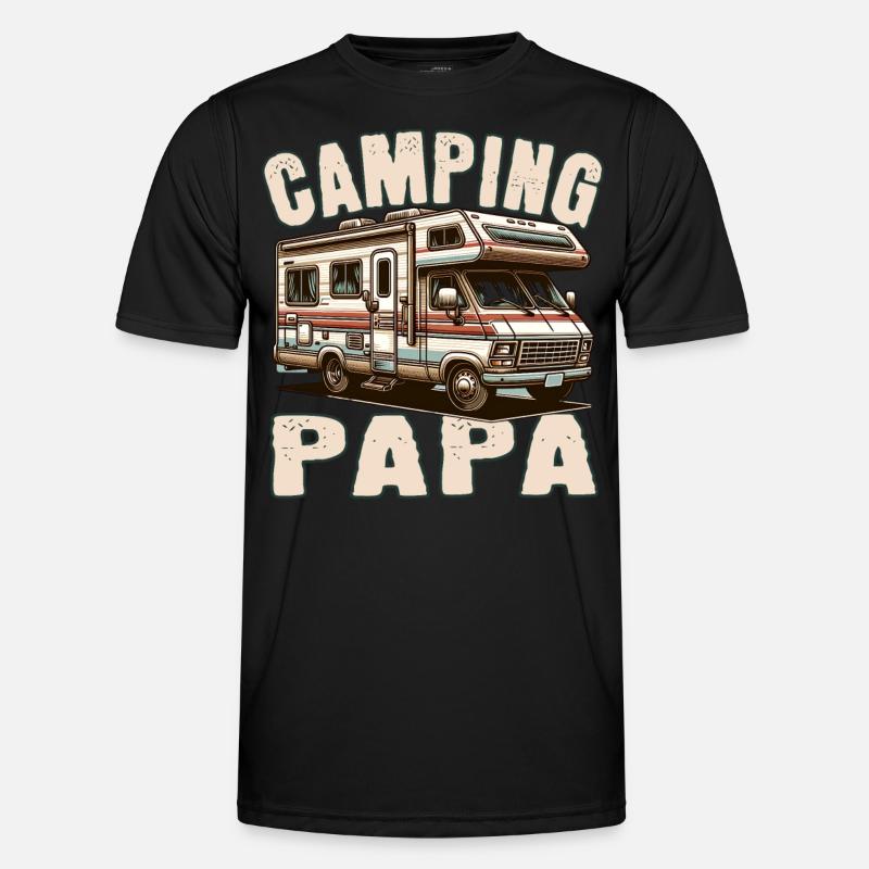 Camping Papa - Männer Funktions-T-Shirt - Schwarz