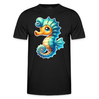 Seepferd Seepferdchen - Männer Funktions-T-Shirt - Schwarz - Vorne - AI Model Male 178 dark (178cm)