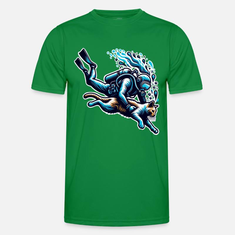 Plongée Plongeur Chat T-shirt sport Homme