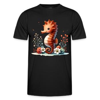 Seepferd Seepferdchen - Männer Funktions-T-Shirt - Schwarz - Vorne - AI Model Male 178 dark (178cm)