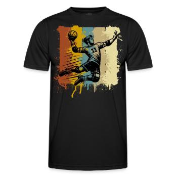Handball Handballer - Männer Funktions-T-Shirt - Schwarz - Vorne - AI Model Male 178 dark (178cm)