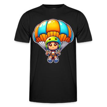 Fallschirm Skydiving - Männer Funktions-T-Shirt - Schwarz - Vorne - AI Model Male 178 dark (178cm)