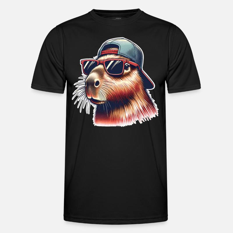 Capybara - Männer Funktions-T-Shirt - Schwarz