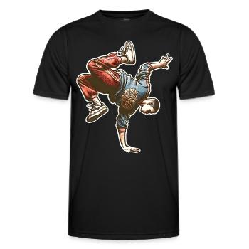 Breakdance - Männer Funktions-T-Shirt - Schwarz - Vorne - AI Model Male 178 dark (178cm)