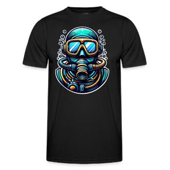 Tauchen Taucher - Männer Funktions-T-Shirt - Schwarz - Vorne - AI Model Male 178 dark (178cm)