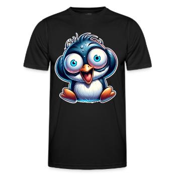 Pinguin Crazy - Männer Funktions-T-Shirt - Schwarz - Vorne - AI Model Male 178 dark (178cm)
