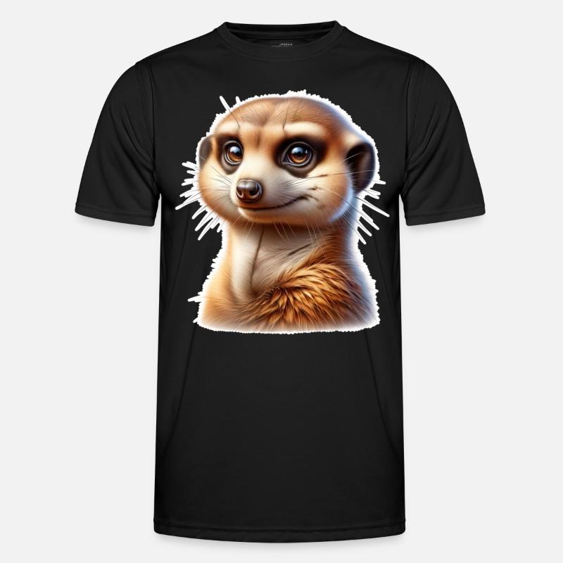 Erdmännchen - Männer Funktions-T-Shirt - Schwarz