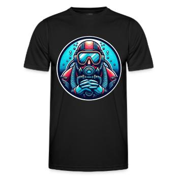 Tauchen Taucher - Männer Funktions-T-Shirt - Schwarz - Vorne - AI Model Male 178 dark (178cm)
