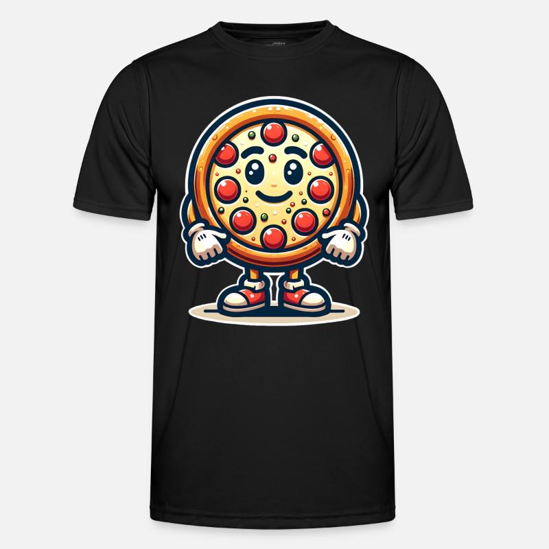 Pizza Maskottchen - Männer Funktions-T-Shirt - Schwarz