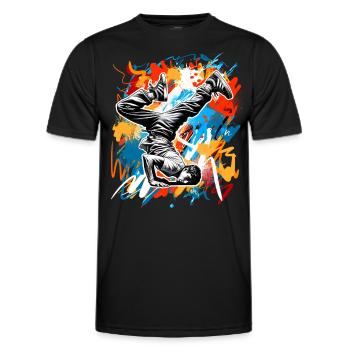 Breakdancing - Men's Functional T-Shirt - black - Front - AI Model Male 178 dark (178cm)