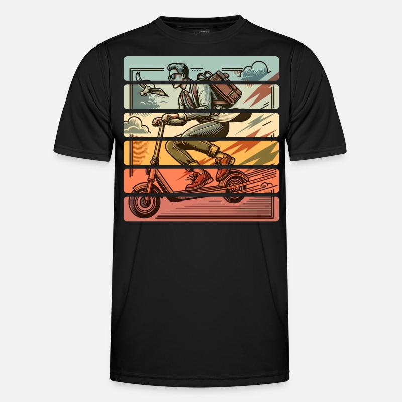E-Scooter E-Scooter Kick Scooter - Men's Functional T-Shirt - black