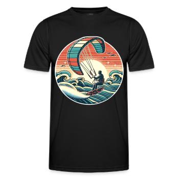 Kitesurfen Kitesurfer Kiteboard - Männer Funktions-T-Shirt - Schwarz - Vorne - AI Model Male 178 dark (178cm)