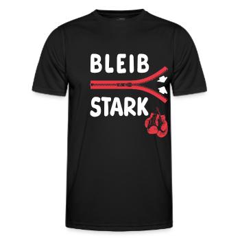 Bleib stark - Motivation - Mut - Kraft - Männer Funktions-T-Shirt - Schwarz - Vorne - AI Model Male 178 dark (178cm)