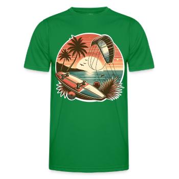 Kitesurfen Kitesurfer Kiteboard - Männer Funktions-T-Shirt - Kelly Green - Vorne - AI Model Male 178 dark (178cm)