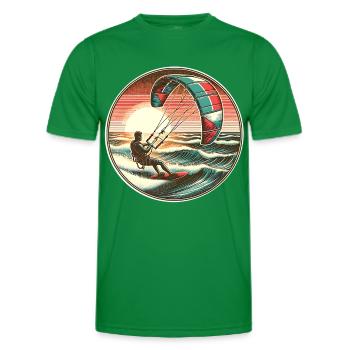 Kitesurf Kitesurfer Kiteboard - T-shirt sport Homme - vert - Devant - AI Model Male 178 dark (178cm)