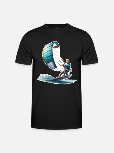 Kitesurfen Kitesurfer Kiteboard - Functioneel T-shirt voor mannen - zwart