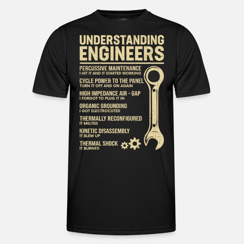 UNDERSTANDING ENGINEERS - Männer Funktions-T-Shirt - Schwarz