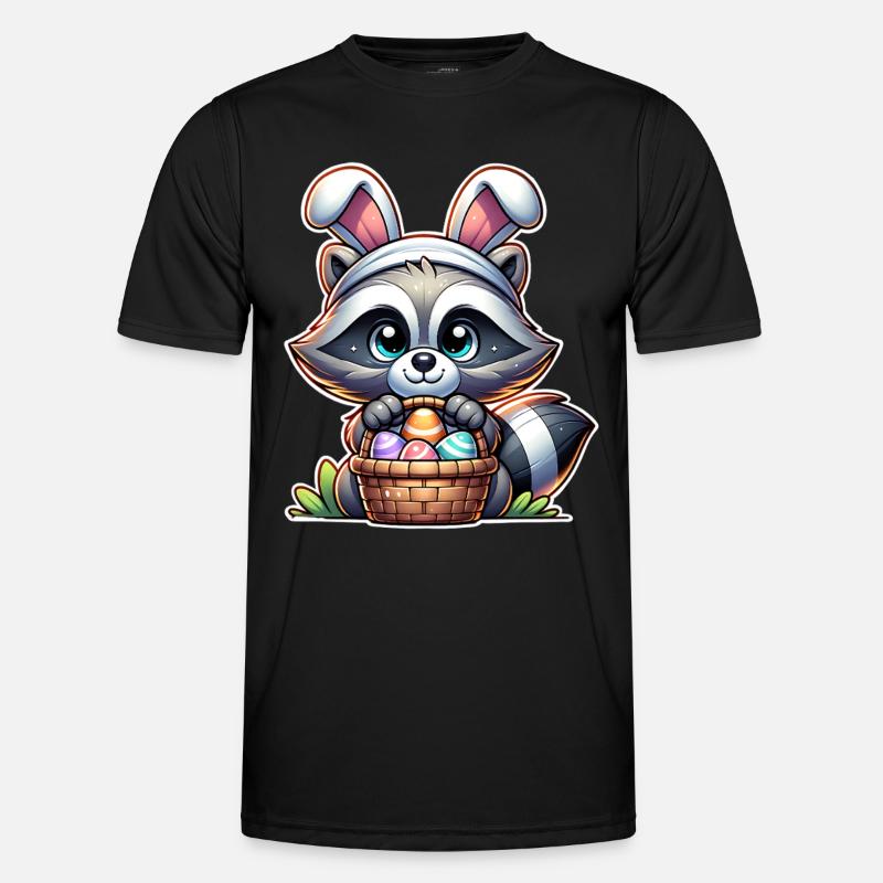 Raccoon Easter Easter Basket - Men's Functional T-Shirt - black