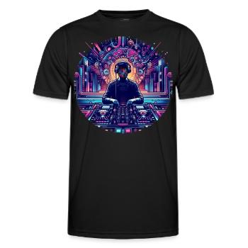 DJ - Männer Funktions-T-Shirt - Schwarz - Vorne - AI Model Male 178 dark (178cm)