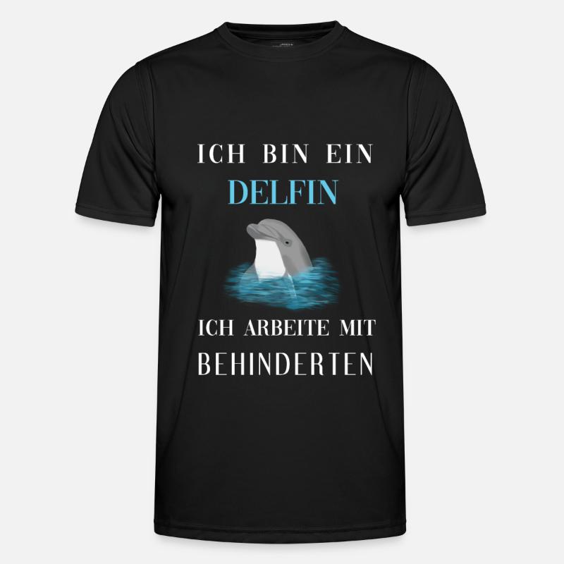 Ich Bin Ein Delfin ich arbeite mit Behinderten - Männer Funktions-T-Shirt - Schwarz