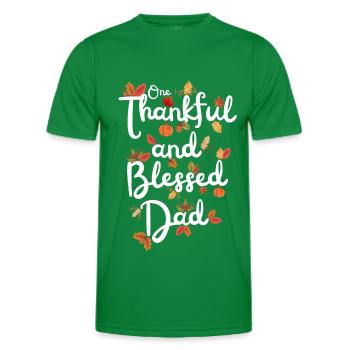 Thankful Dad Papa Herbst Blätter Dankbarkeit - Männer Funktions-T-Shirt - Kelly Green - Vorne - AI Model Male 178 dark (178cm)