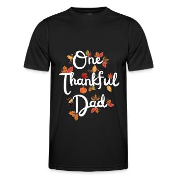 Thankful Dad Papa Autumn Leaves Gratitude - Men's Functional T-Shirt - black - Front - AI Model Male 178 dark (178cm)