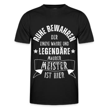 Legendärer Maurer Meister Beruf - Männer Funktions-T-Shirt - Schwarz - Vorne - AI Model Male 178 dark (178cm)