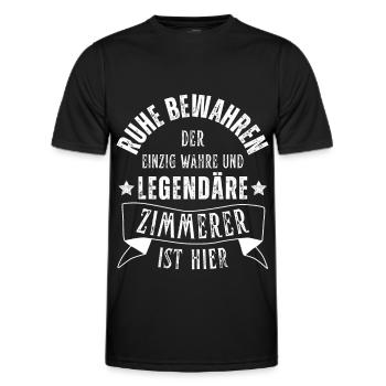 Legendärer Zimmerer Beruf Zimmermann - Männer Funktions-T-Shirt - Schwarz - Vorne - AI Model Male 178 dark (178cm)