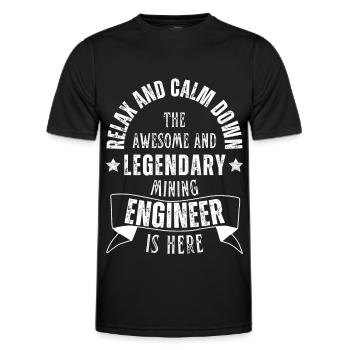 Legendary mining engineer is a profession here - Men's Functional T-Shirt - black - Front - AI Model Male 178 dark (178cm)
