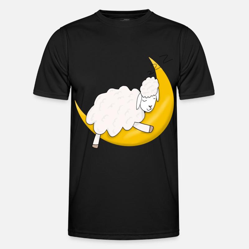 Sheep sleeping on moon Men's Functional T-Shirt
