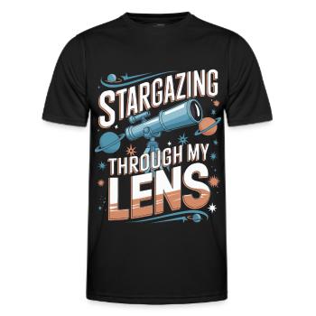 Teleskop Astronomie Astrofotografie - Männer Funktions-T-Shirt - Schwarz - Vorne - AI Model Male 178 dark (178cm)
