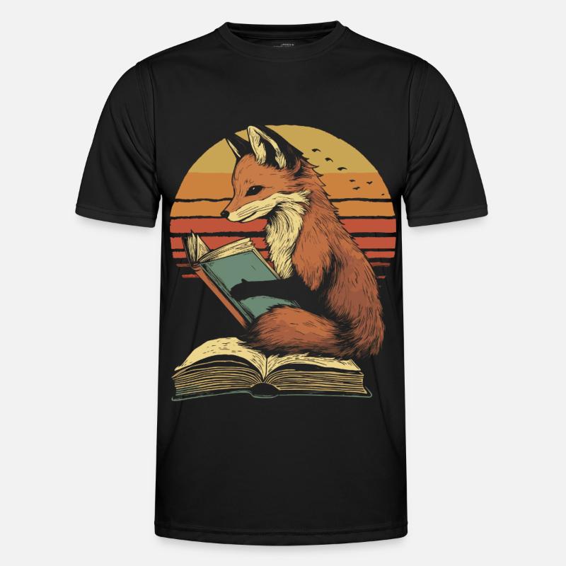 Fuchs liest Bücher Männer Funktions-T-Shirt