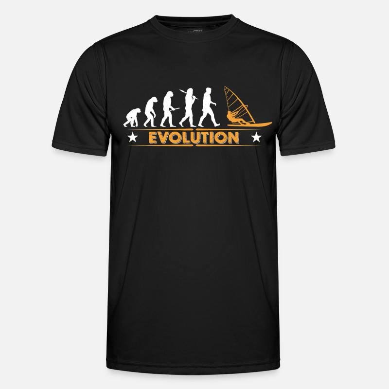 Windsurfing evolution - orange/white - Men's Functional T-Shirt - black