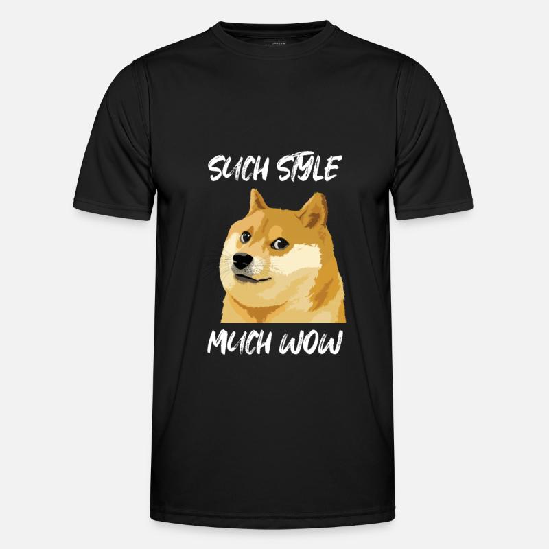 Concern Doge Meme Such Style Much Wow - Männer Funktions-T-Shirt - Schwarz