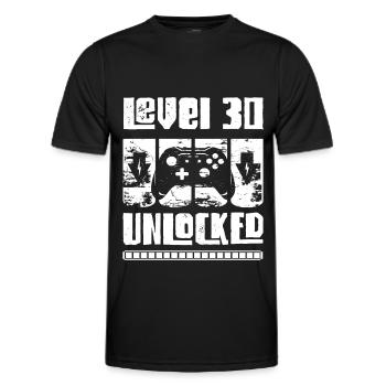 30. Geburtstag Mann Level 30 Jahre Geschenk - Männer Funktions-T-Shirt - Schwarz - Vorne - AI Model Male 178 dark (178cm)