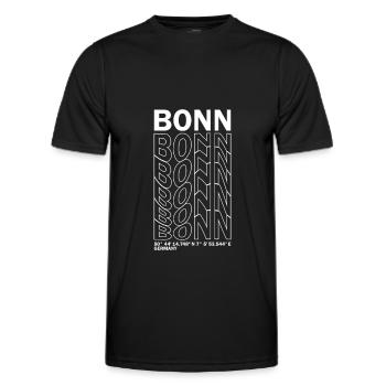Bonn Coordinates - Men's Functional T-Shirt - black - Front - AI Model Male 178 dark (178cm)