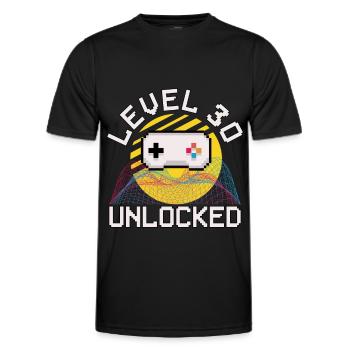 Level 30 Jahre Mann 1992 Geschenk - 30 Geburtstag - Männer Funktions-T-Shirt - Schwarz - Vorne - AI Model Male 178 dark (178cm)