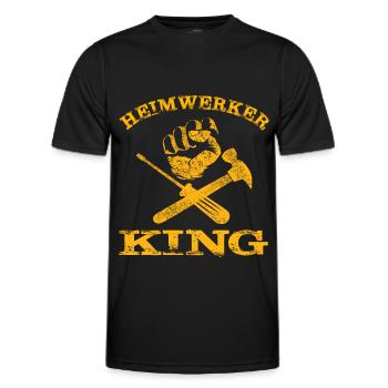 Dad DIY King - Men Father's Day Grandpa & Dad - Men's Functional T-Shirt - black - Front - AI Model Male 178 dark (178cm)