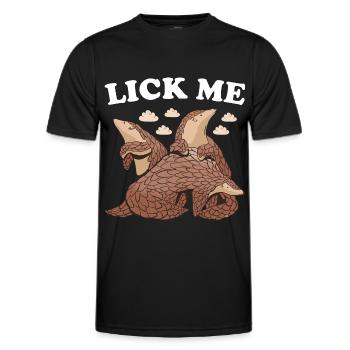 Lèche-moi Pangolin - T-shirt sport Homme - noir - Devant - AI Model Male 178 dark (178cm)