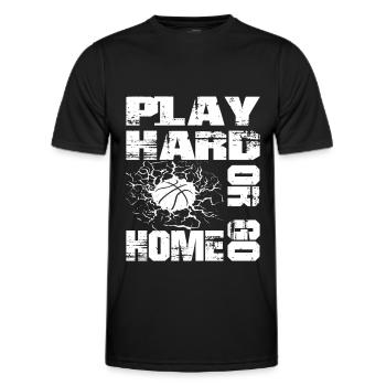 Jouez dur ou rentrez chez vous - Amateur de basketball - T-shirt sport Homme - noir - Devant - AI Model Male 178 dark (178cm)
