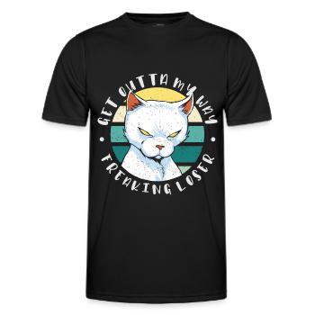 Sors de mon chemin, perdant fou, chat - T-shirt sport Homme - noir - Devant - AI Model Male 178 dark (178cm)