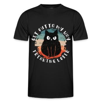 Sors de mon chemin, perdant fou, chat - T-shirt sport Homme - noir - Devant - AI Model Male 178 dark (178cm)