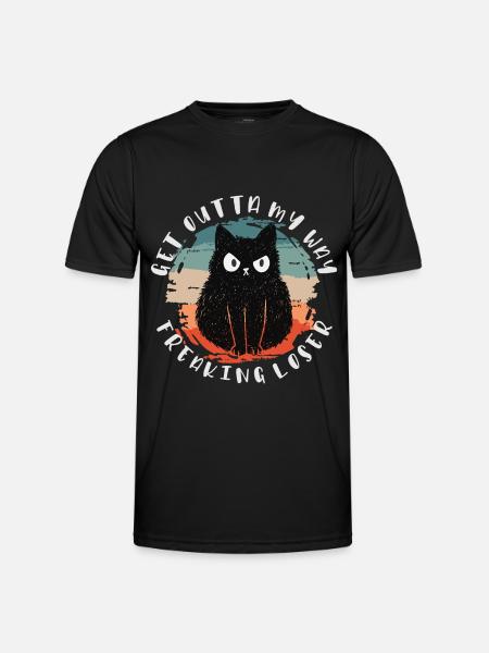 Geh mir aus dem Weg du verrückter Verlierer, Katze - Männer Funktions-T-Shirt - Schwarz