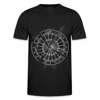 Fléchettes, jeu de fléchettes, jeu de fléchettes, fléchettes, joueurs de fléchettes - T-shirt sport Homme - noir - Devant - AI Model Male 178 dark (178cm)