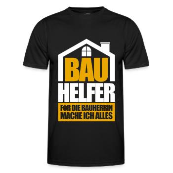 Bauhelfer Baustelle Geschenk - Männer Funktions-T-Shirt - Schwarz - Vorne - AI Model Male 178 dark (178cm)