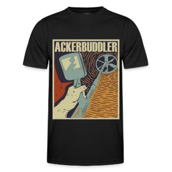 Metalldetektor Sondeln Sondengänger - Männer Funktions-T-Shirt - Schwarz - Vorne - AI Model Male 178 dark (178cm)