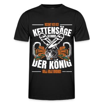 Holzfäller Geschenk Forstwirt Lustig Sprüche - Männer Funktions-T-Shirt - Schwarz - Vorne - AI Model Male 178 dark (178cm)