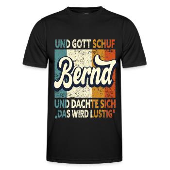 Bernd Name Vorname Geschenk - Männer Funktions-T-Shirt - Schwarz - Vorne - AI Model Male 178 dark (178cm)